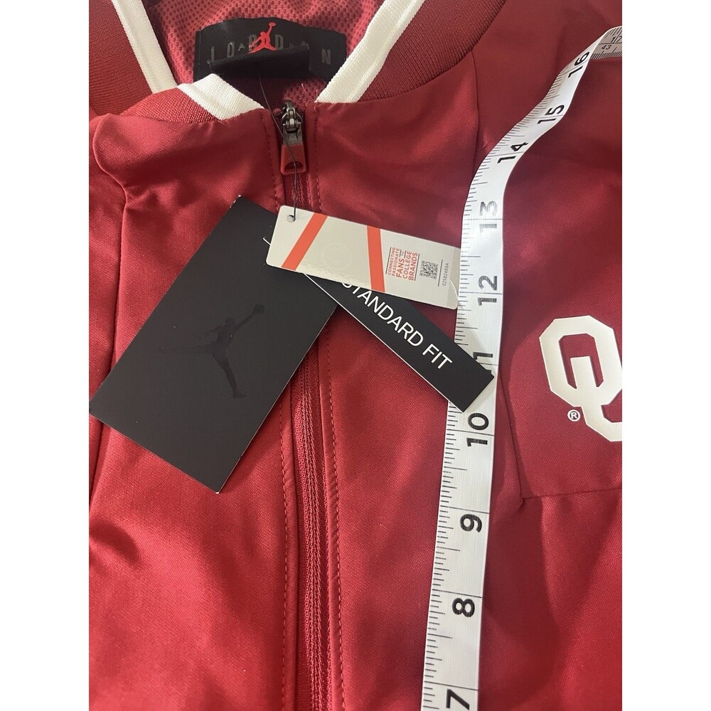 NWT Oklahoma Sooners Jordan Half Zip Pullover M Red NCAA Batters Jacket Warm Up - Picture 16 of 16
